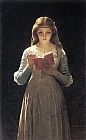 Young Canvas Paintings - Young Maiden Reading a Book